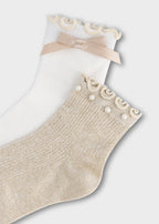 Mayoral sosete fete cu fundita si margele 2-12 ani Hojaldre vigoré 2 perechi