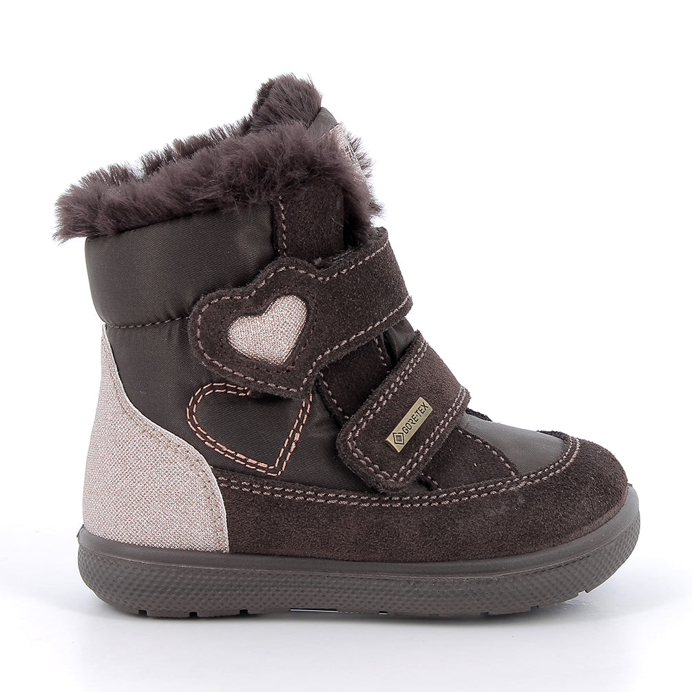 Primigi cizme fete imblanite Gore-Tex 19-29 Brown cu inimioara
