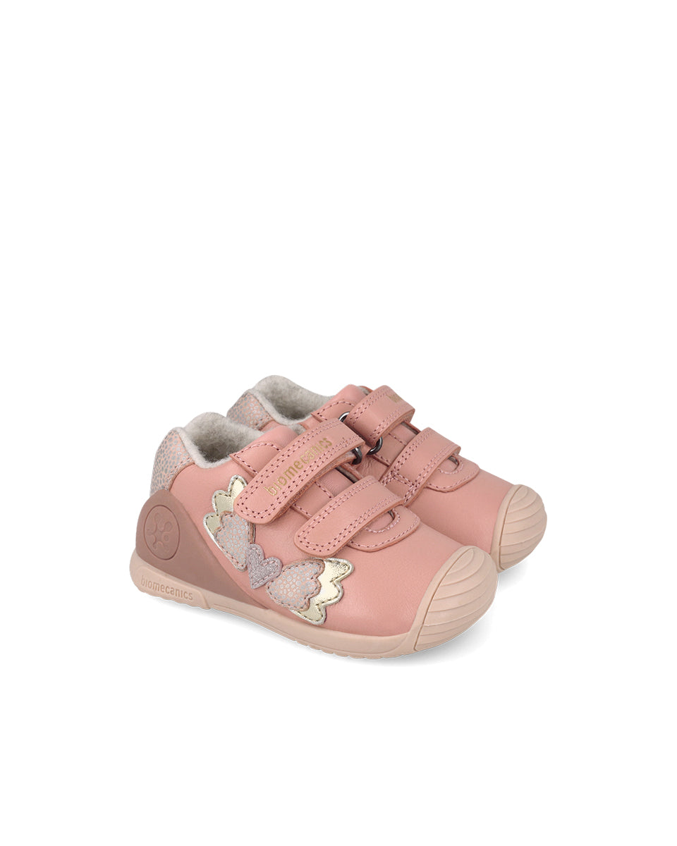 Biomecanics pantofi fete captusiti cu lana 18-25 Sauvage Petalo cu inimioare cu aripi
