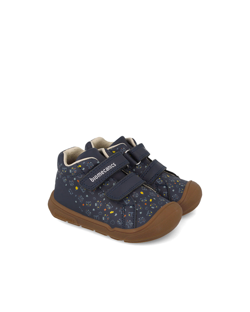 Biomecanics pantofi baieti Wide 19-26 Sauvage Azul cu animale