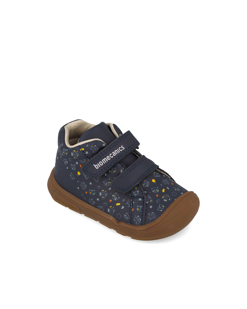 Biomecanics pantofi baieti Wide 19-26 Sauvage Azul cu animale