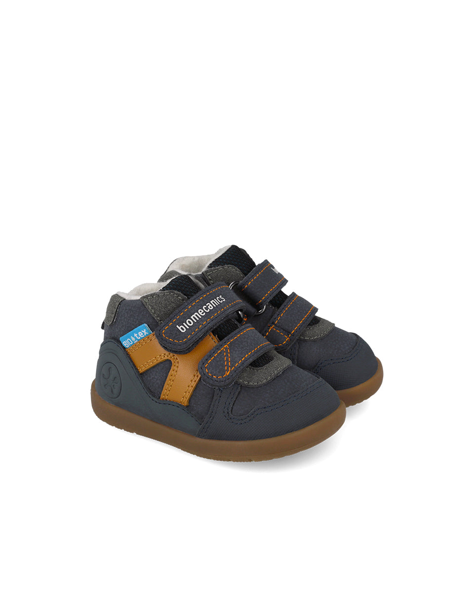 Biomecanics pantofi baieti Barefoot BioTEX captusiti cu lana 19-26 Nobuck Azul Marino