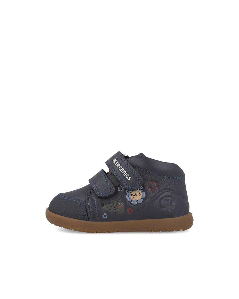 Biomecanics pantofi baieti Barefoot captusiti cu lana 19-26 Sauvage Ocean cu animale