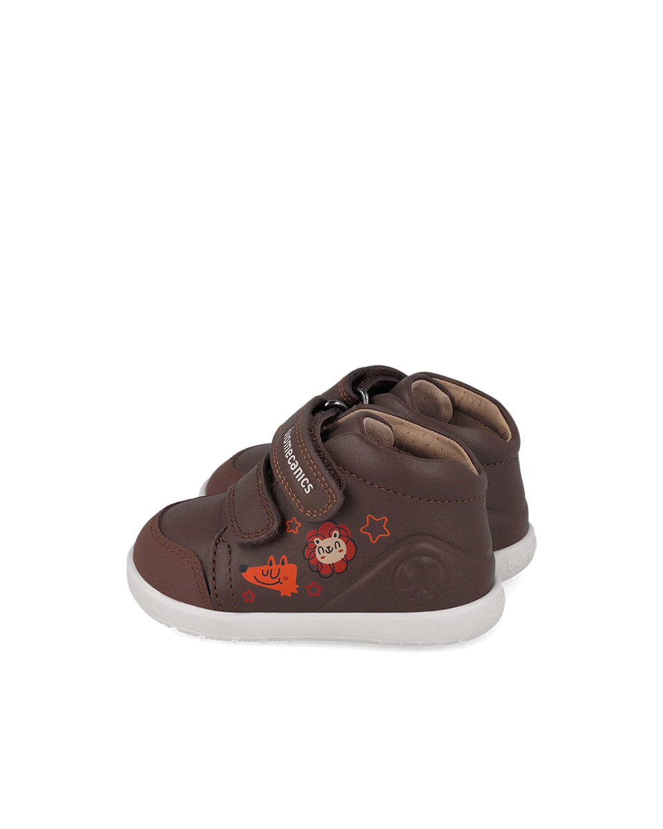 Biomecanics pantofi baieti Barefoot 19-26 Sauvage Choco cu animale