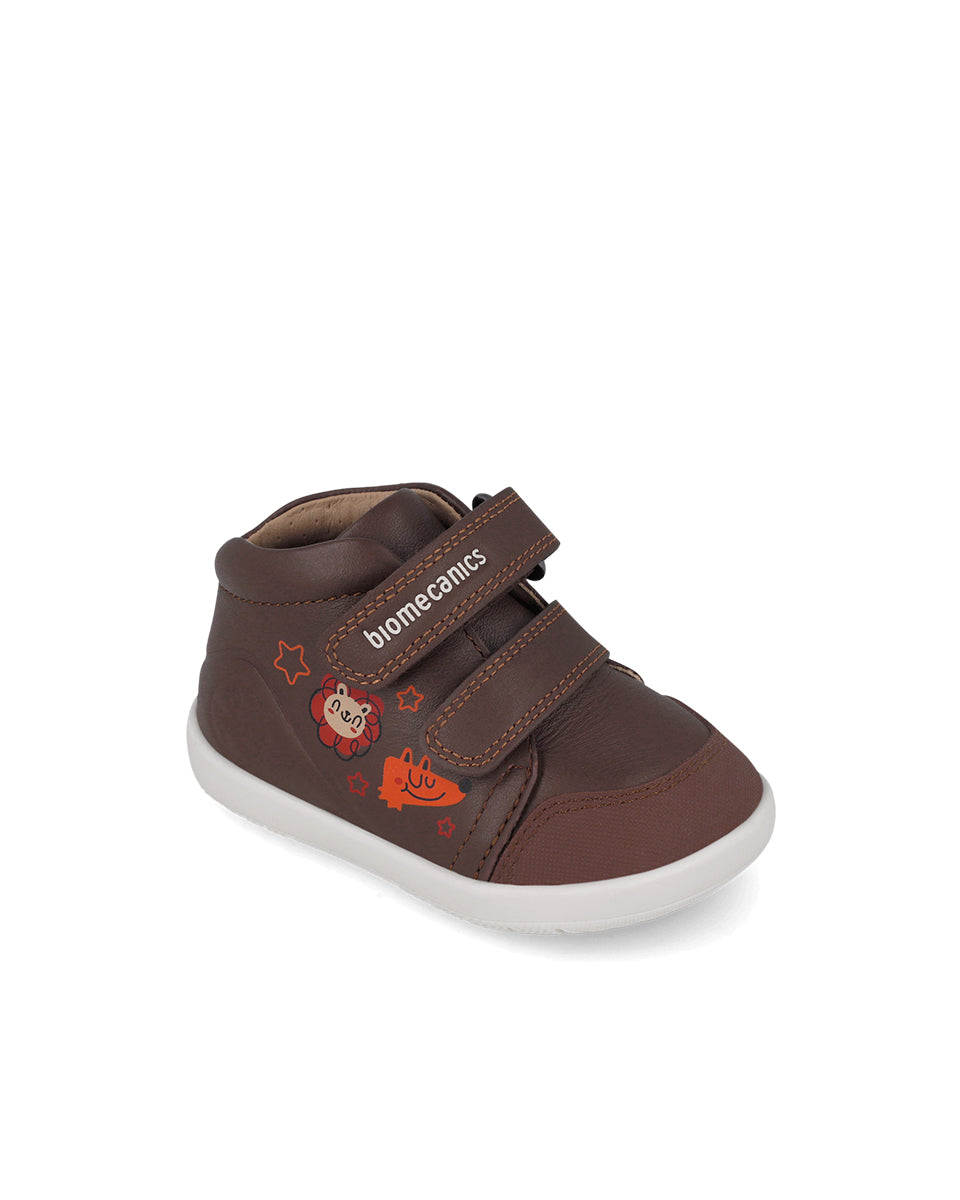 Biomecanics pantofi baieti Barefoot 19-26 Sauvage Choco cu animale