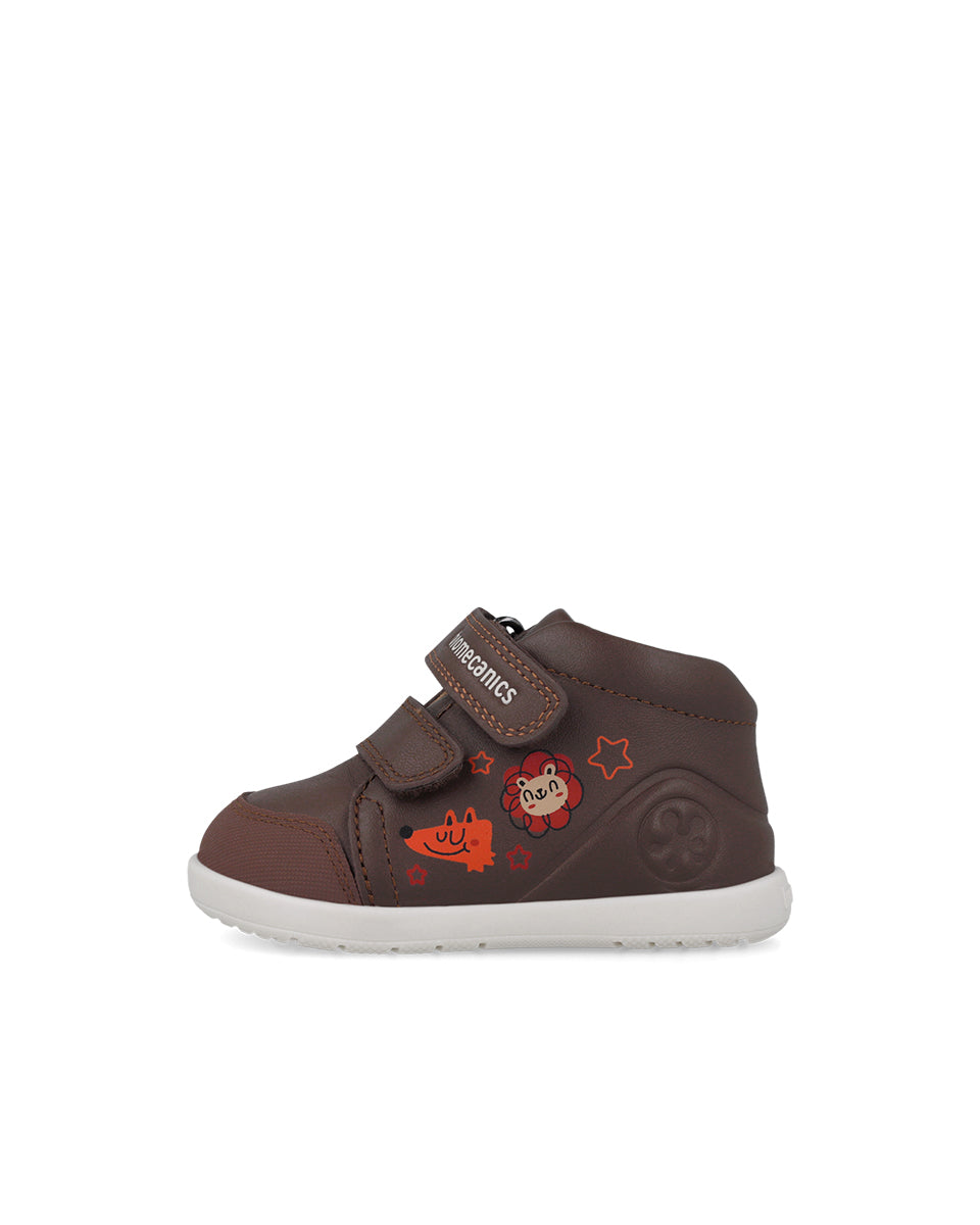Biomecanics pantofi baieti Barefoot 19-26 Sauvage Choco cu animale