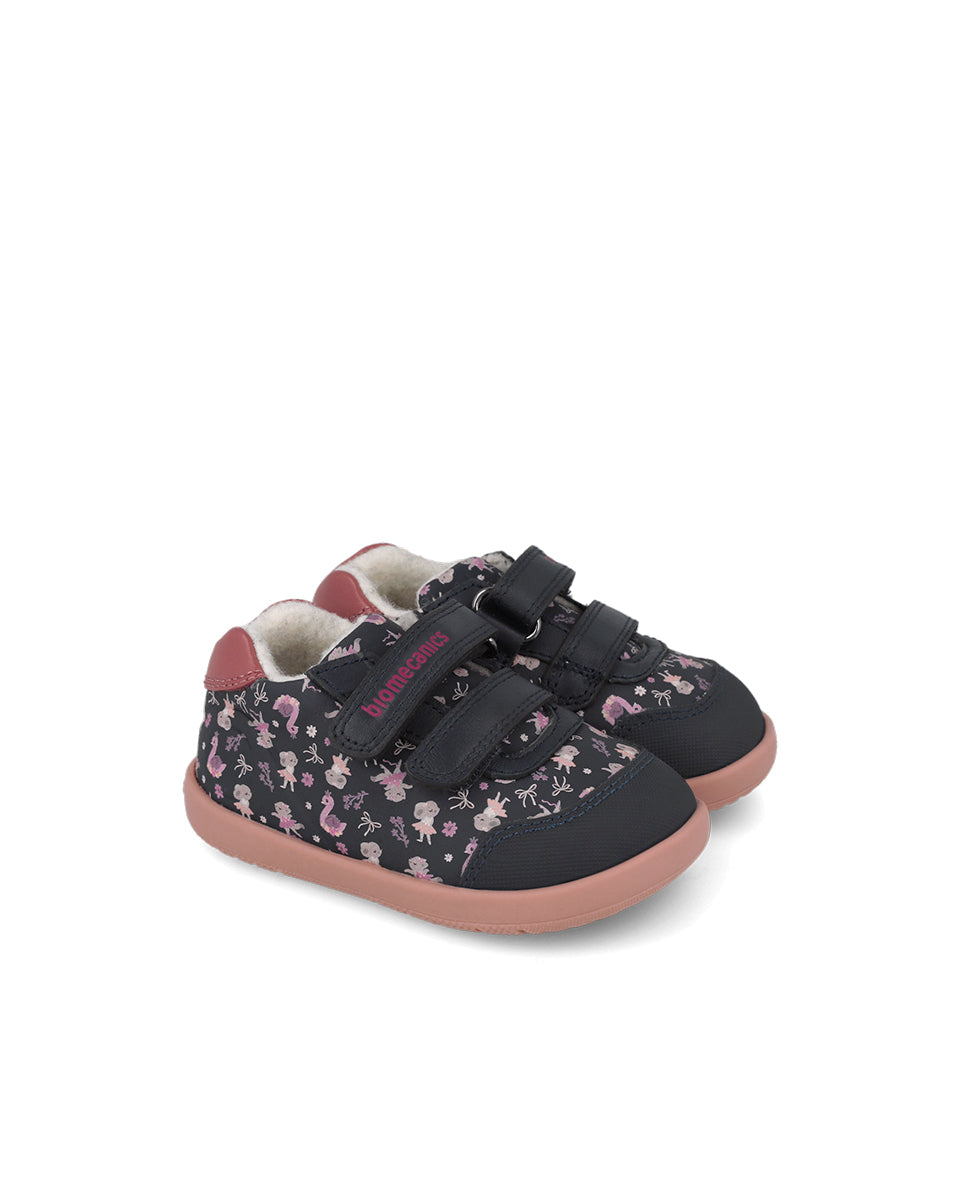 Biomecanics pantofi fete  Wide captusiti cu lana 19-26 Savuage Ocean cu lebede