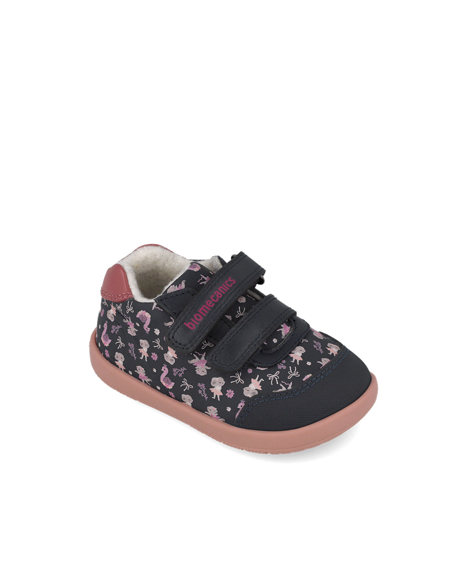 Biomecanics pantofi fete  Wide captusiti cu lana 19-26 Savuage Ocean cu lebede