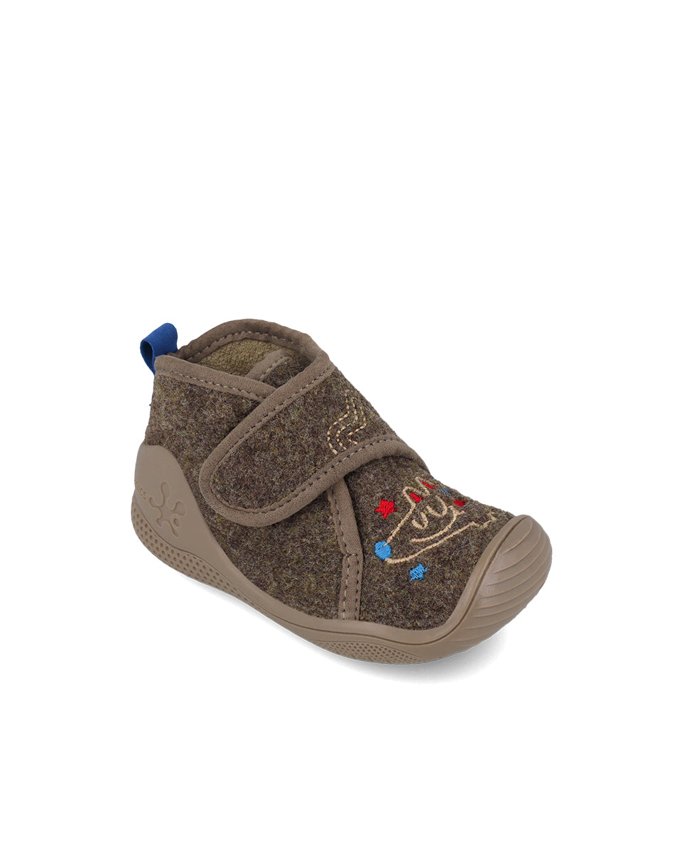 Biomecanics pantofi baieti de interior BioHome 18-24 Fieltro Tierra cu lup
