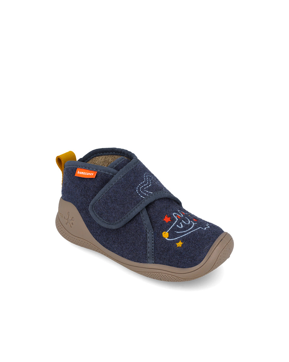 Biomecanics pantofi baieti de interior BioHome 25-30 Fieltro Azul cu animale