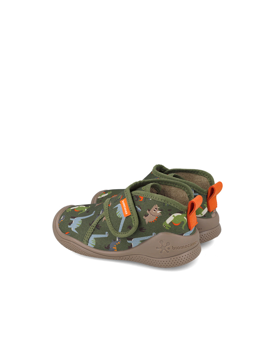 Biomecanics pantofi baieti de interior BioHome 25-30 Gabardina Kaky cu dino