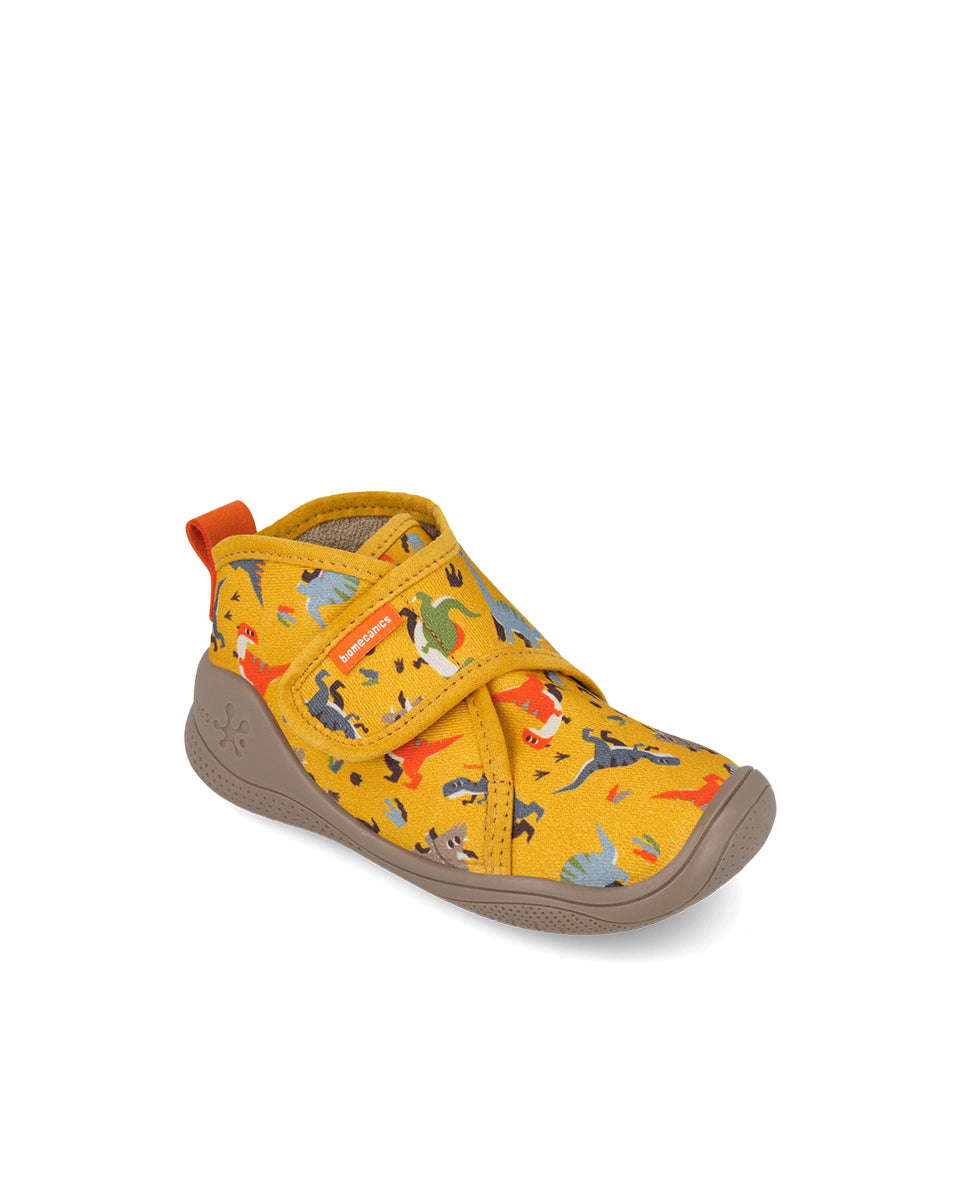 Biomecanics pantofi baieti de interior BioHome 25-30 Gabardina Mostaza cu dino