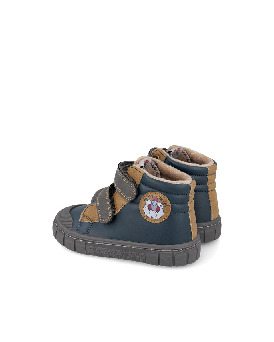 Garvalin By Biomecanics pantofi baieti Barefoot captusiti 22-28 Nobuck PU Azul Marino