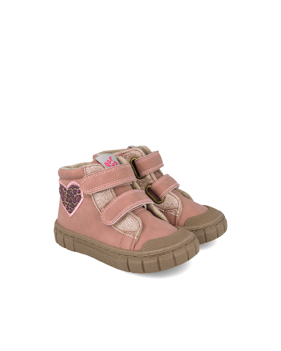 Garvalin By Biomecanics pantofi fete Barefoot captusiti 22-28 Nobuck PU Rosa cu inimioara Imagine principală a produsului