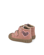 Garvalin By Biomecanics pantofi fete Barefoot captusiti 22-28 Nobuck PU Rosa cu inimioara