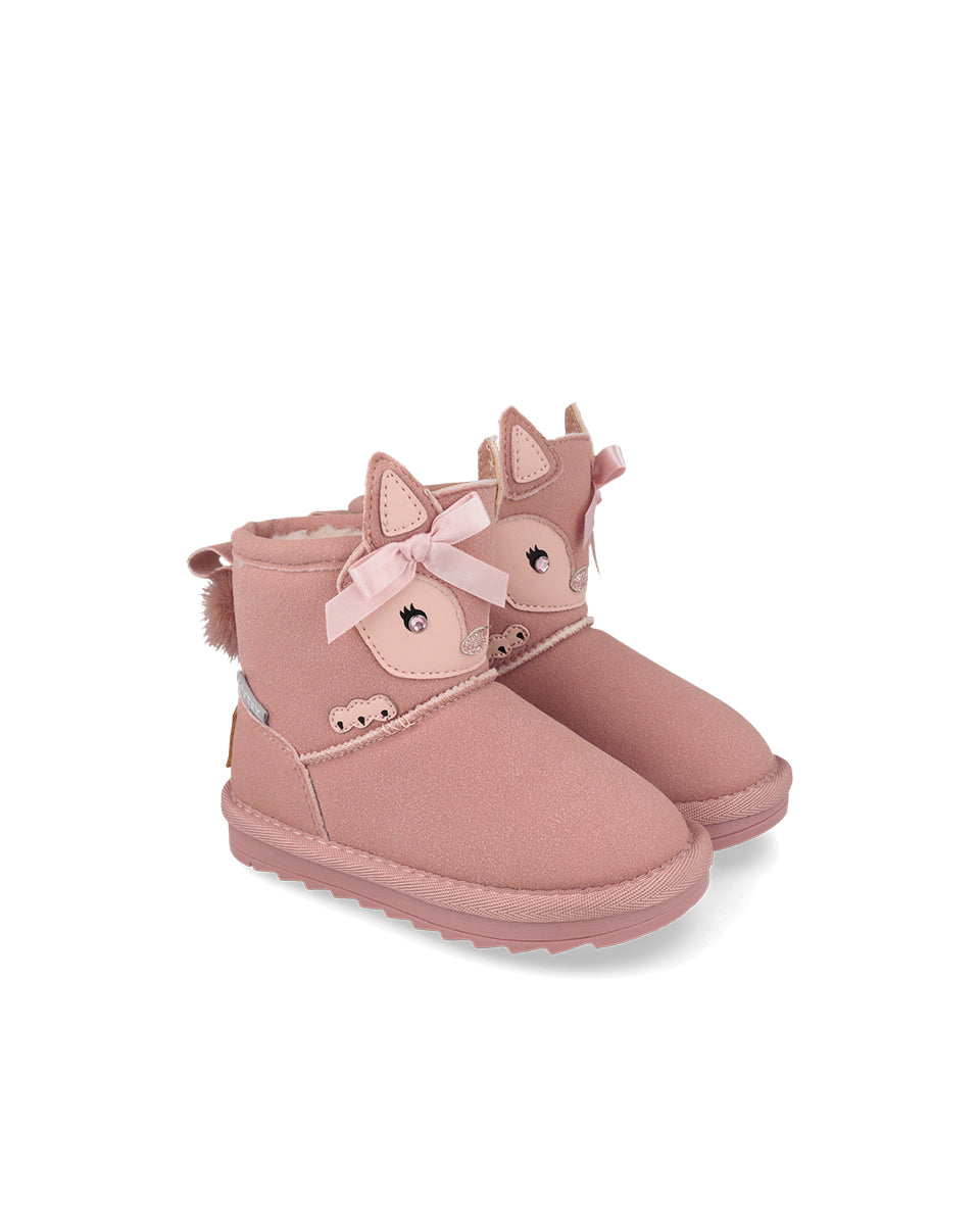 Garvalin By Biomecanics botine fete GRVTEX captusite 22-30 Mat Rosa  cu caprioara Imagine principală a produsului