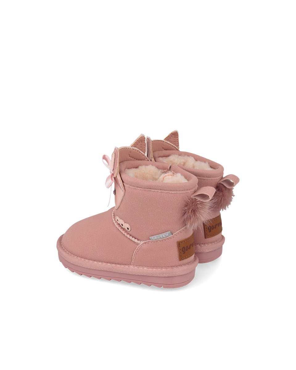 Garvalin By Biomecanics botine fete GRVTEX captusite 22-30 Mat Rosa  cu caprioara