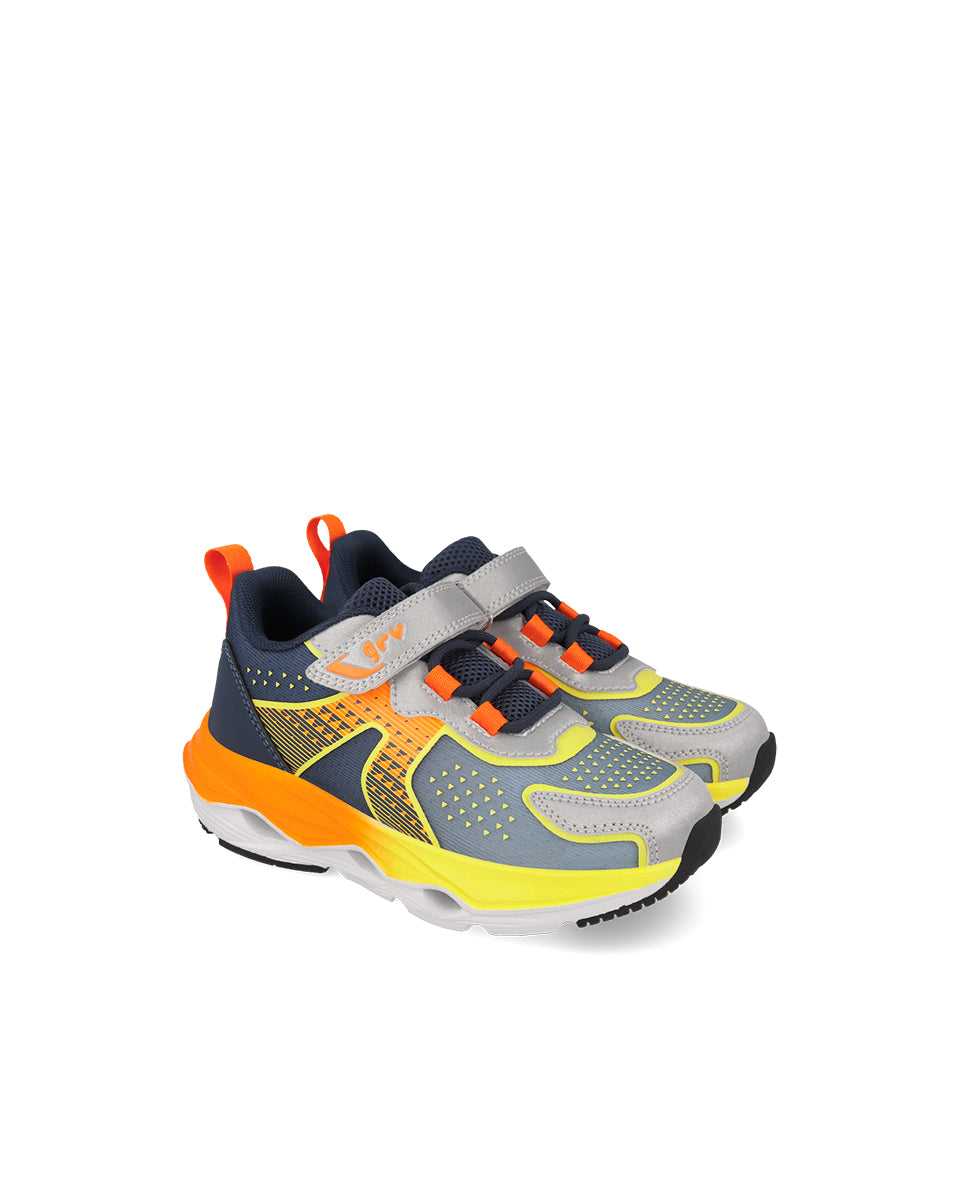 Garvalin By Biomecanics pantofi sport baieti 28-35 Mat Azul cu portocaliu si galben Imagine principală a produsului