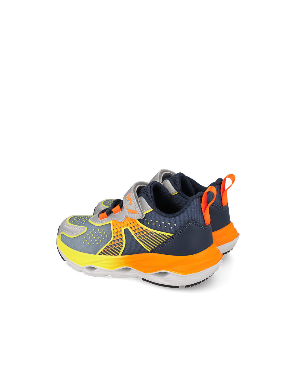 Garvalin By Biomecanics pantofi sport baieti 28-35 Mat Azul cu portocaliu si galben
