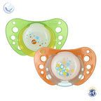 Chicco Suzeta silicon Physio Air 2 buc.pentru 4m+  Verde cu portocaliu