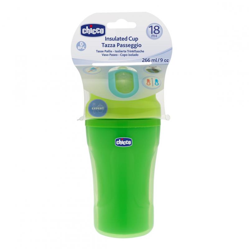 Chicco Cana cu pai INSULATED CUP de 266ml pentru 18m+ fara BPA - Verde