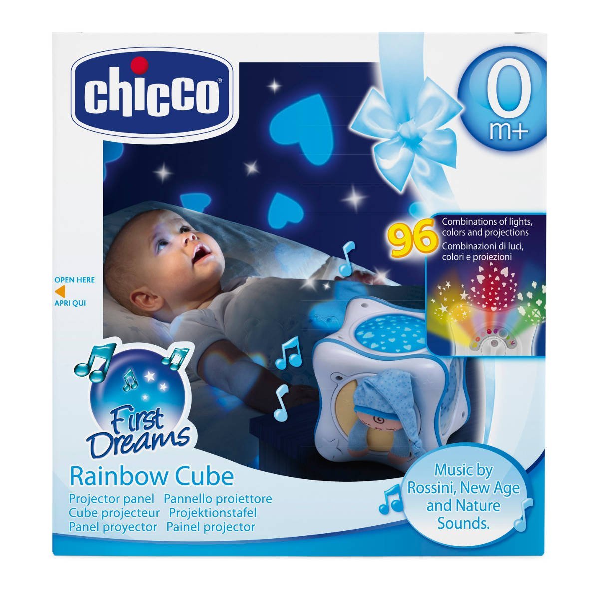 Chicco Proiector muzical Cub Curcubeu Primele Vise 0m+ Albastru