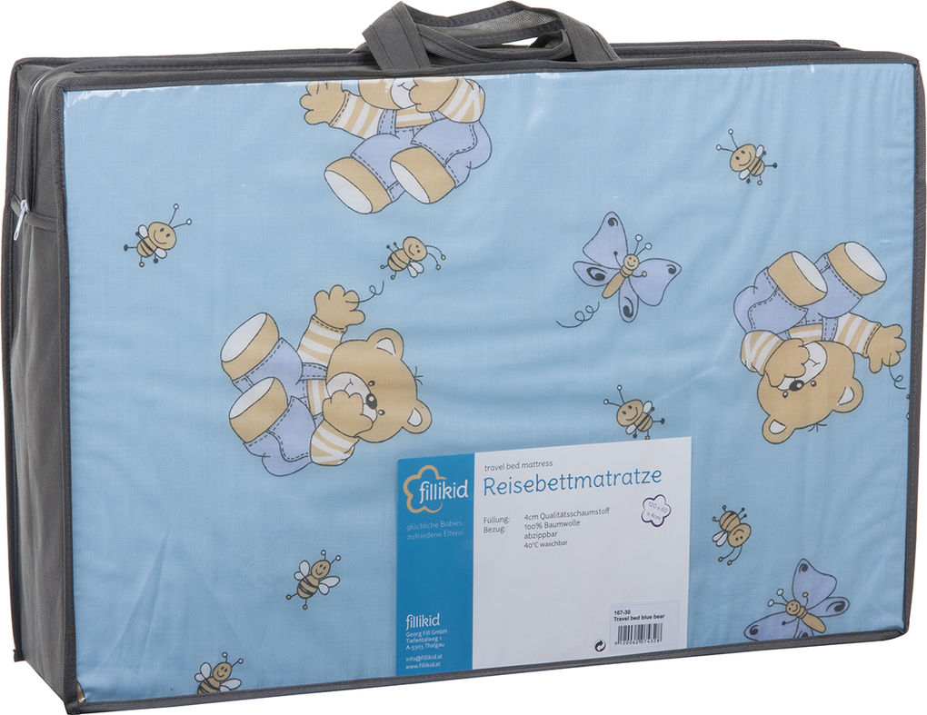 Fillikid Saltea pentru patut pliabil 120x60x4 cm Campus Blue Bear