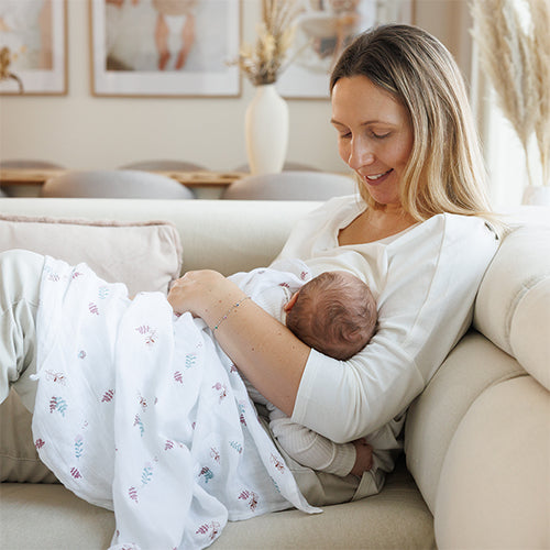 Baby Ono scutec textil Bamboo Natural  70x70 cm 3 buc Roz cu flori