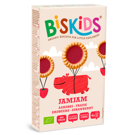 Belkorn biscuiti pentru copii JamJam cu capsuni eco Biskids 120 g