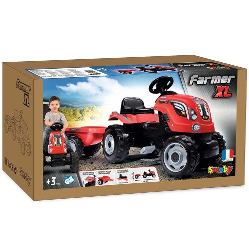 Smoby tractor cu pedale si remorca Farmer XL 06