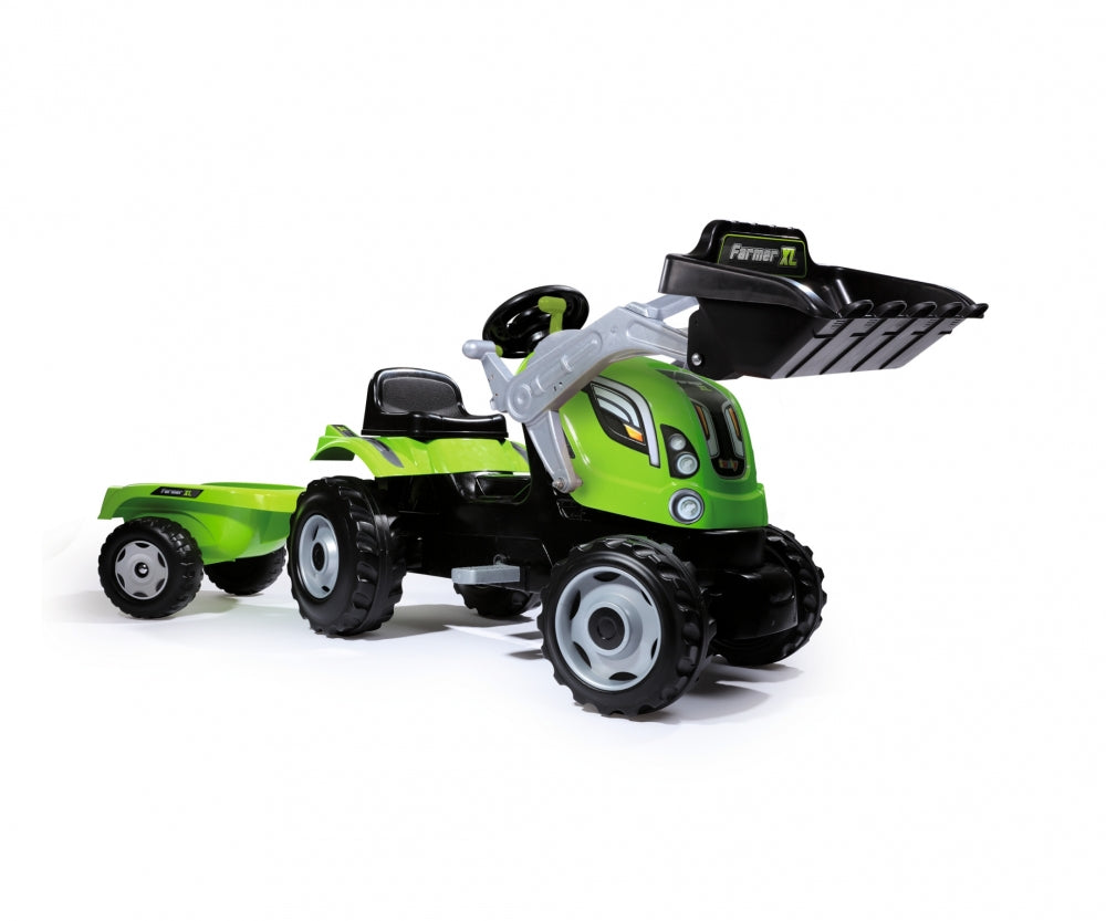 Smoby tractor cu pedale si remorca 01