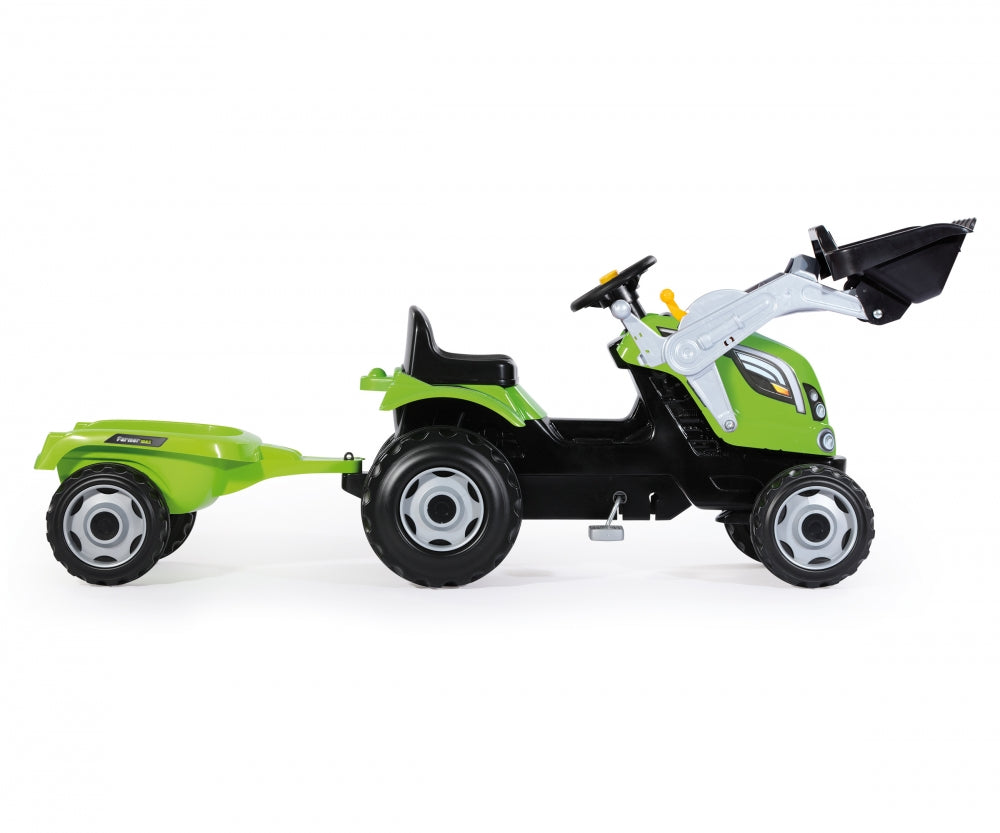 Smoby tractor cu pedale si remorca 03