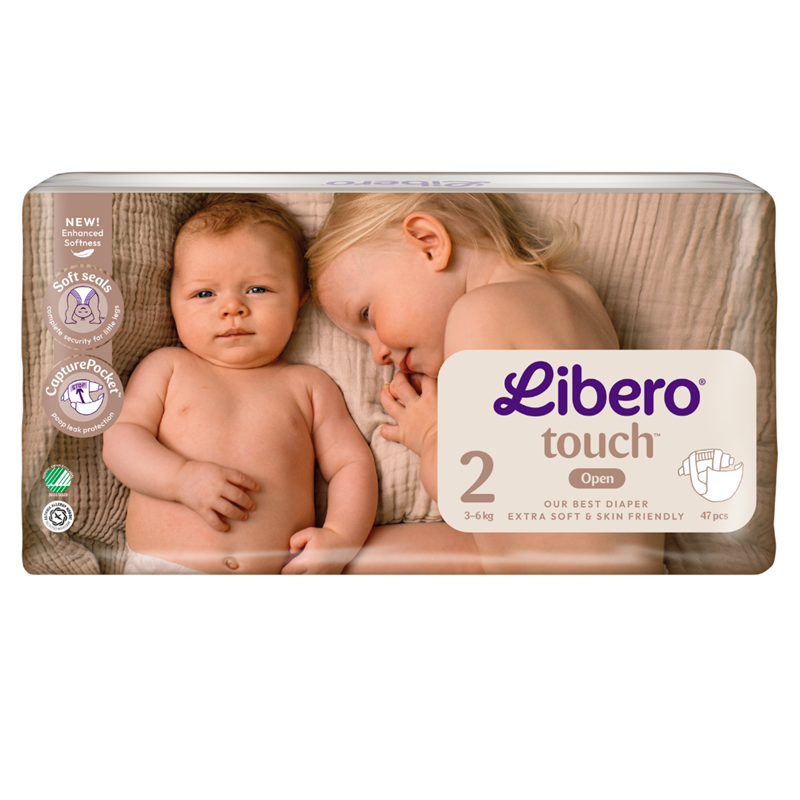 Libero scutec copii Touch Open 2 Standard pentru 3-6 kg 47 buc