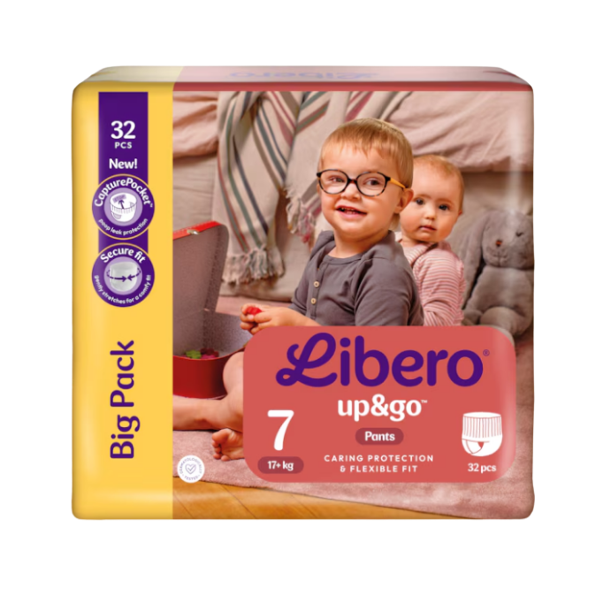 Libero Up&Go 7 scutece tip chiloti 17+ kg, 32 buc