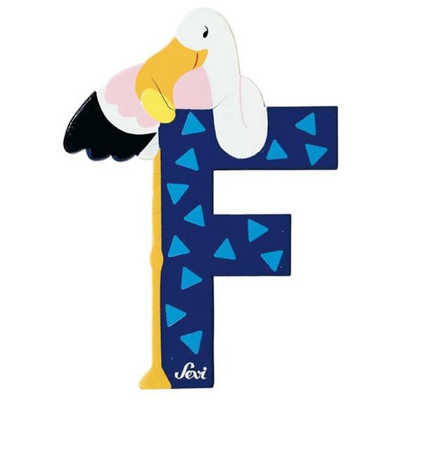 Sevi Litera din lemn cu animale - F cu Flamingo Imagine principală a produsului