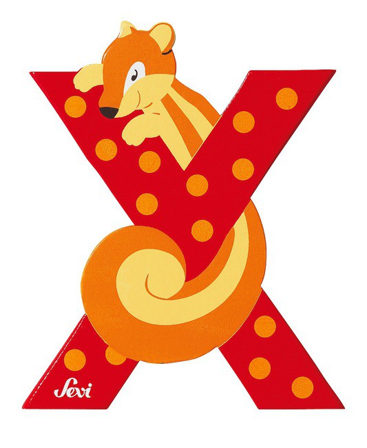 Sevi Litera din lemn cu animale - X cu xerus Imagine principală a produsului