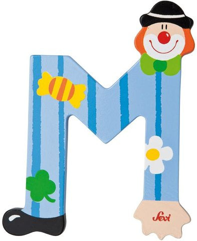 Sevi Litera din lemn cu clovn "M"