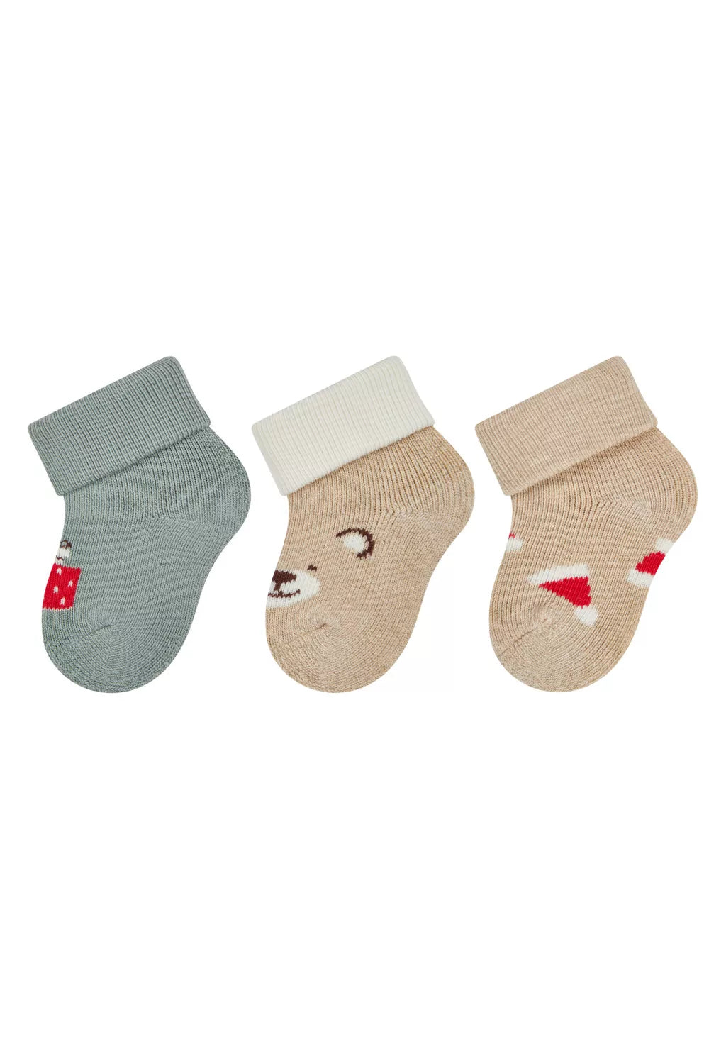 Sterntaler sosete bebelusi cu manseta 0-4 luni 3 buc Christmas Bear Imagine principală a produsului
