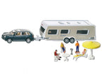 Siku Jucarie masinuta Cayenne suv with RV Camper car with caravan 3ani+