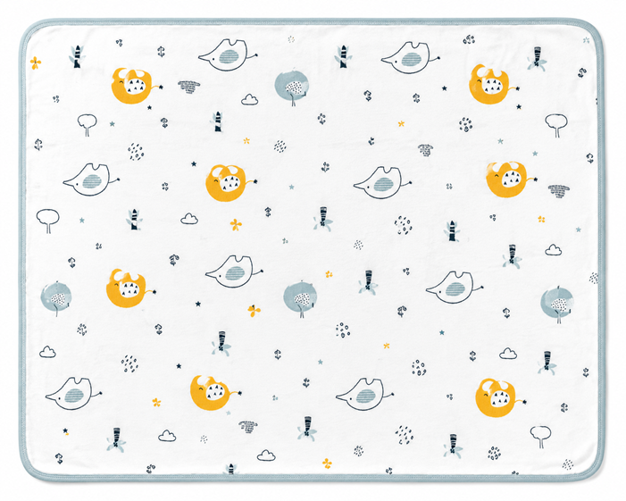 Soffi Baby patura bebelusi material dublu din bumbac 80x100 cm Elefanti verzi