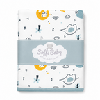Soffi Baby patura bebelusi material dublu din bumbac 80x100 cm Elefanti verzi