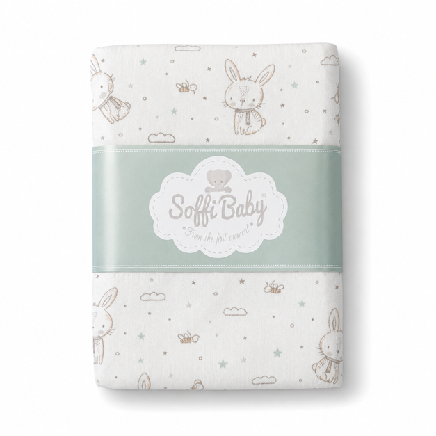 Soffi Baby patura bebelusi material dublu din bumbac 80x100 cm Iepure maro