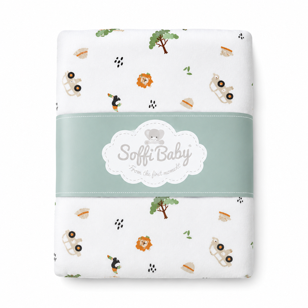 Soffi Baby patura bebelusi material dublu din bumbac 80x100 cm Safari Verde