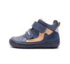 D.D.Step pantofi baieti Barefoot 26-31 Royal Blue cu dunga maronie