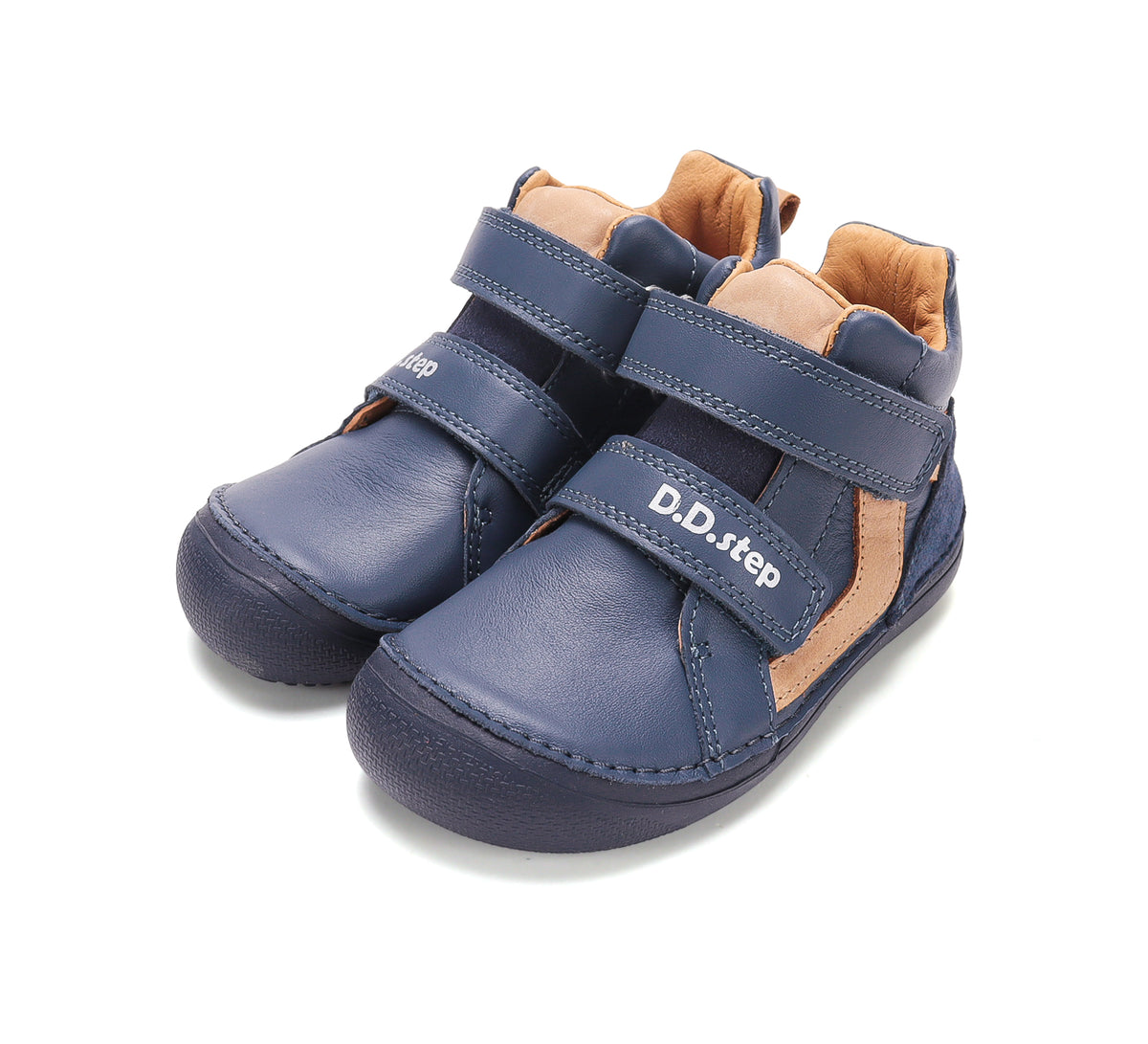 D.D.Step pantofi baieti Barefoot 26-31 Royal Blue cu dunga maronie Imagine principală a produsului