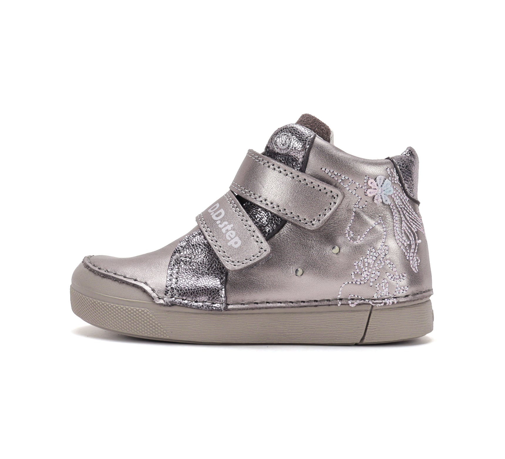D.D.Step pantofi fete cu LED 25-30 Copper cu floricele Imagine secundară a produsului