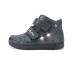 D.D.Step ghete fete cu LED 25-30 Black cu floricele