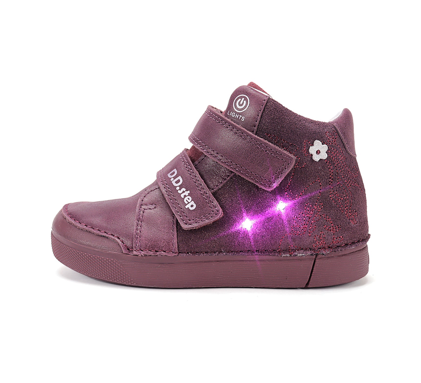 D.D.Step ghete fete cu LED 25-30 Raspberry cu floricele