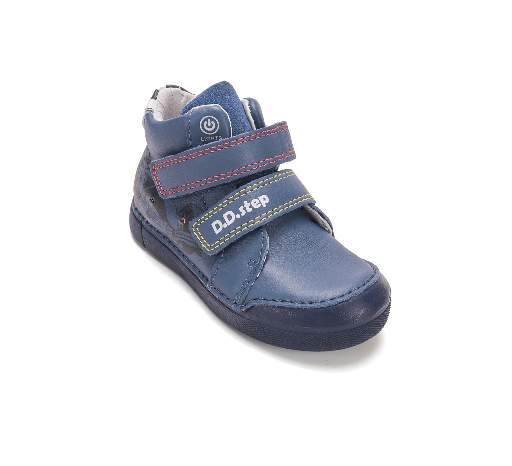 D.D.Step ghete baieti cu LED 25-30 Royal Blue cu masina de curse