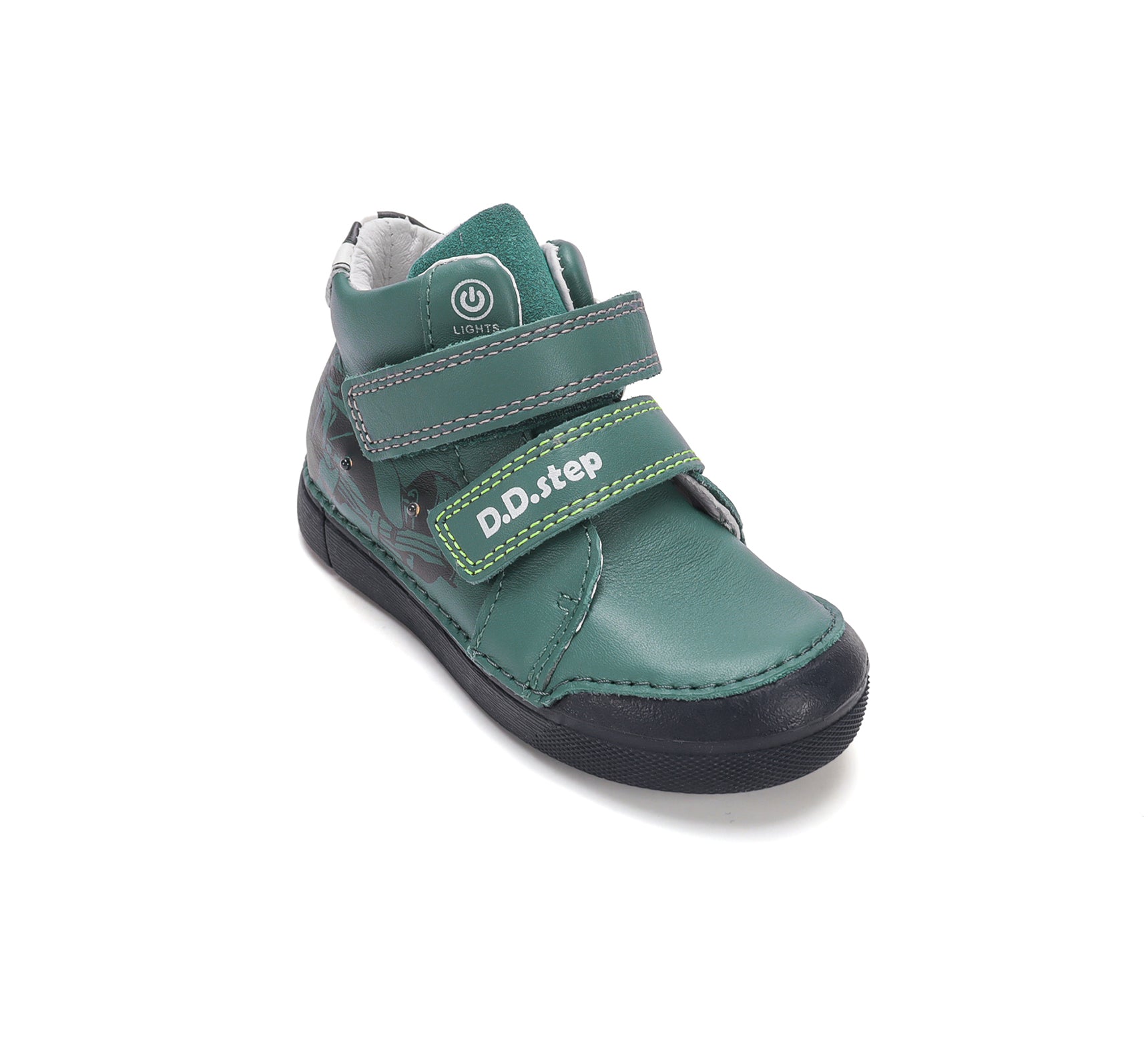 D.D.Step ghete baieti cu LED 25-30 Emerald cu masina de curse